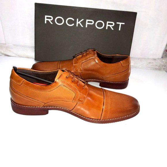 Rockport Mens Leather brown Cognac Oxford shoes 10-M New in Box main image 5